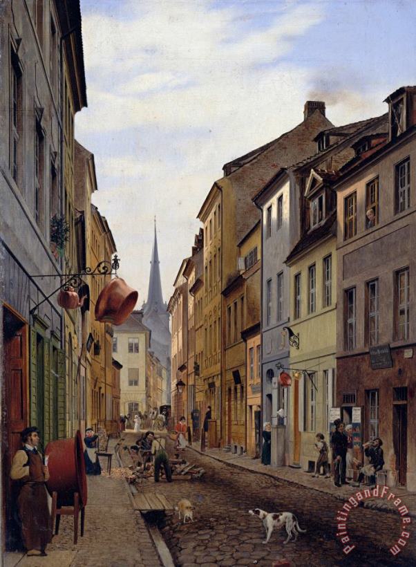 Die Parochialstrasse painting - Eduard Gaertner Die Parochialstrasse Art Print