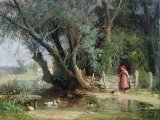 Eduard Heinel - The Duck Pond painting