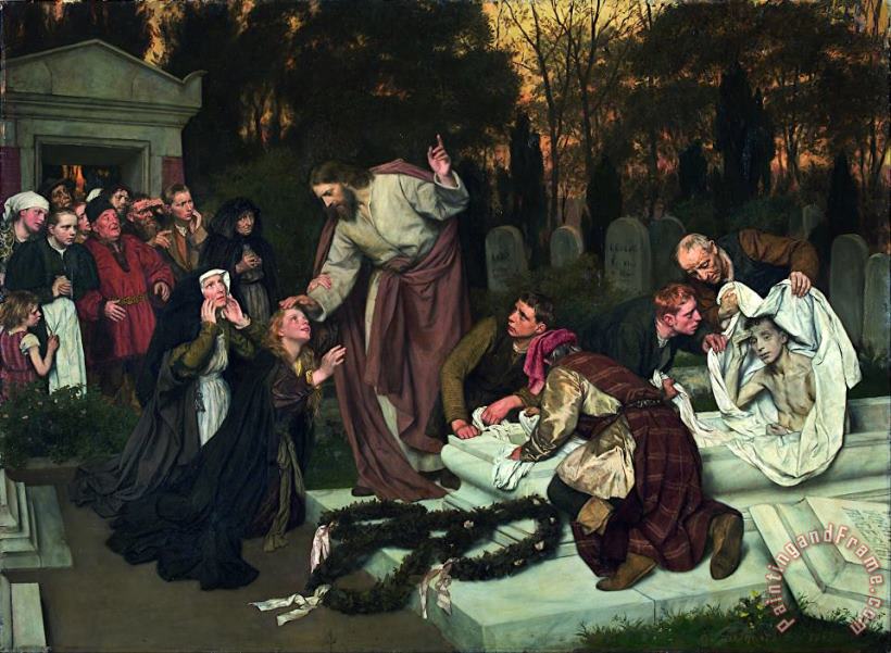 Eduard Von Gebhardt The Raising of Lazarus Art Painting