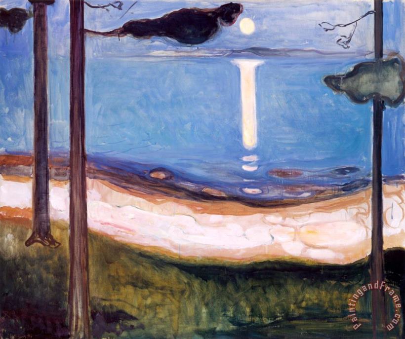 Edvard Munch Moon Light 1895 Art Painting