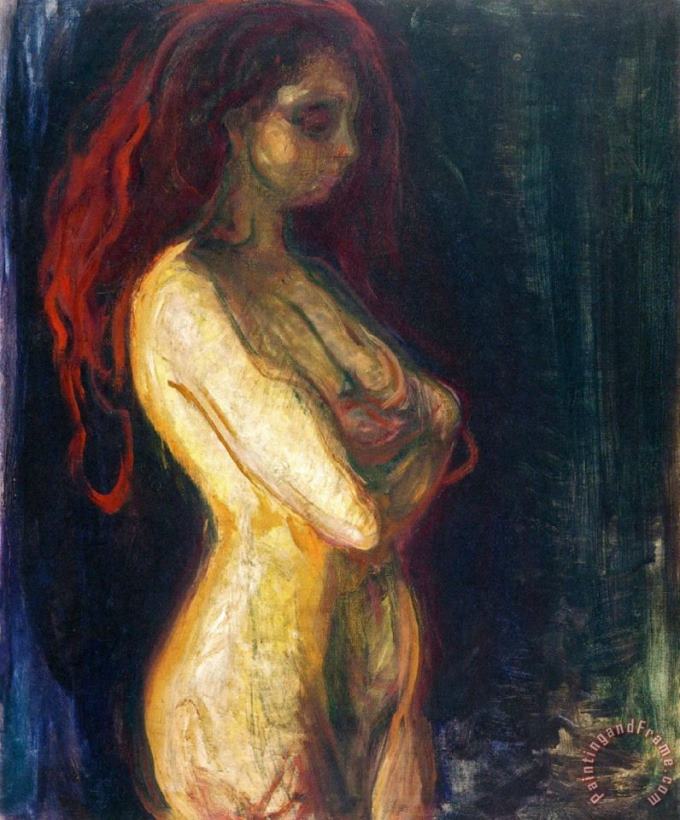 Nude in Profile Towards The Right 1898 painting - Edvard Munch Nude in Profile Towards The Right 1898 Art Print