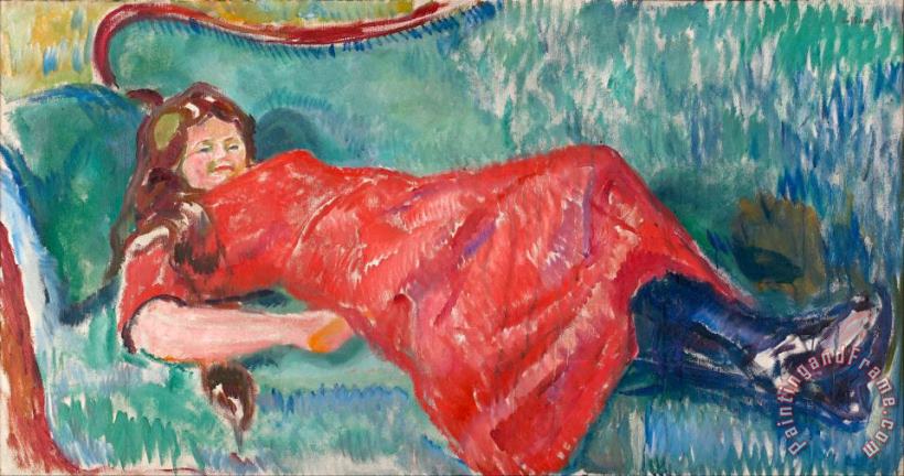 On The Sofa painting - Edvard Munch On The Sofa Art Print