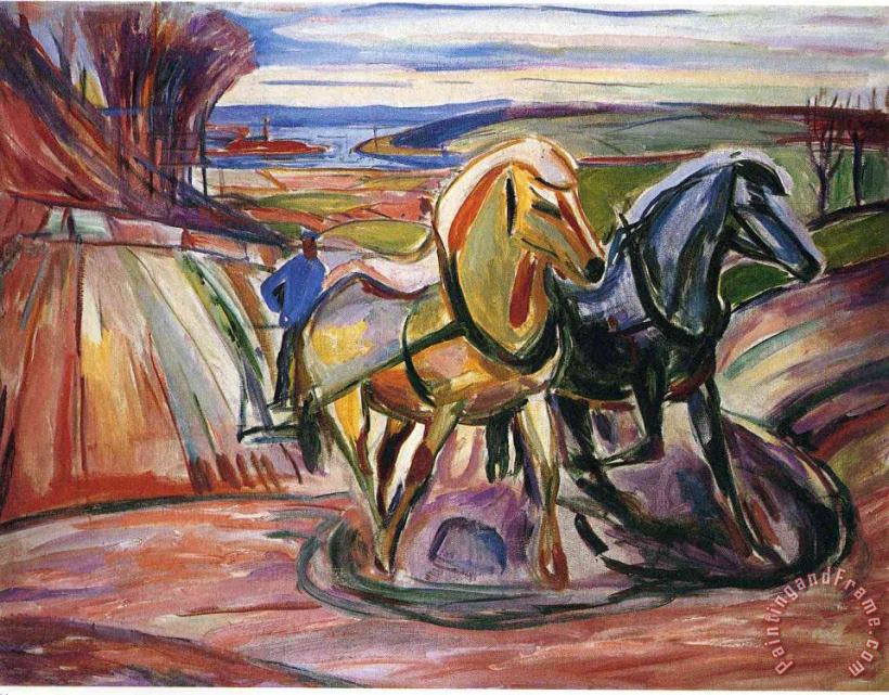 Edvard Munch Spring Plowing 1916 Art Print