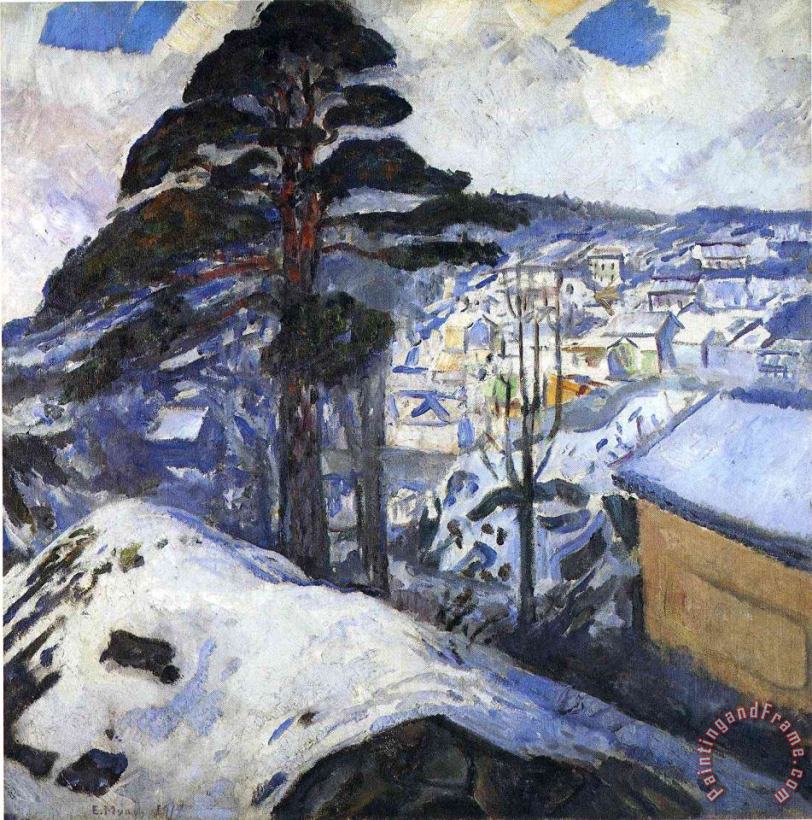Winter Kragero 1912 painting - Edvard Munch Winter Kragero 1912 Art Print