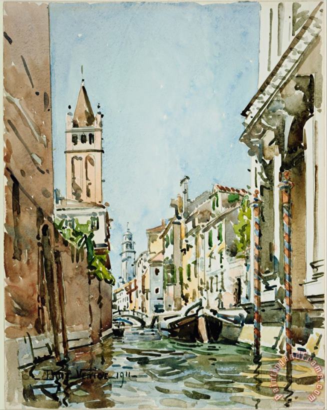 Rio Di San Barnaba, Venice painting - Edward Darley Boit Rio Di San Barnaba, Venice Art Print
