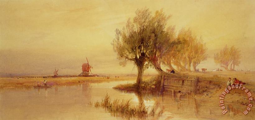 Edward Duncan On the Norfolk Broads Art Painting