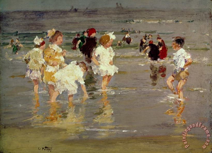 Edward Henry Potthast Children on the Beach Art Painting