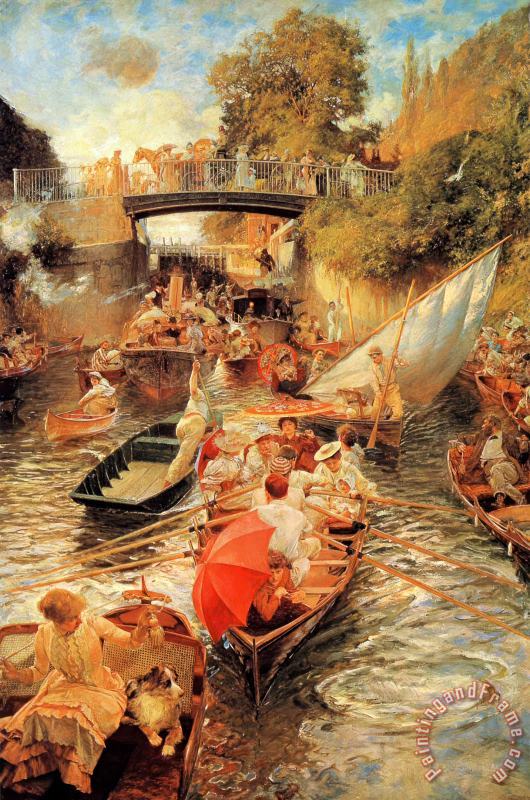 Boulter's Lock, Sunday Afternoon painting - Edward John Gregory Boulter's Lock, Sunday Afternoon Art Print