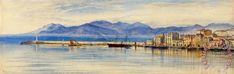 Edward Lear A View of The Harbour at Cannes Art Painting