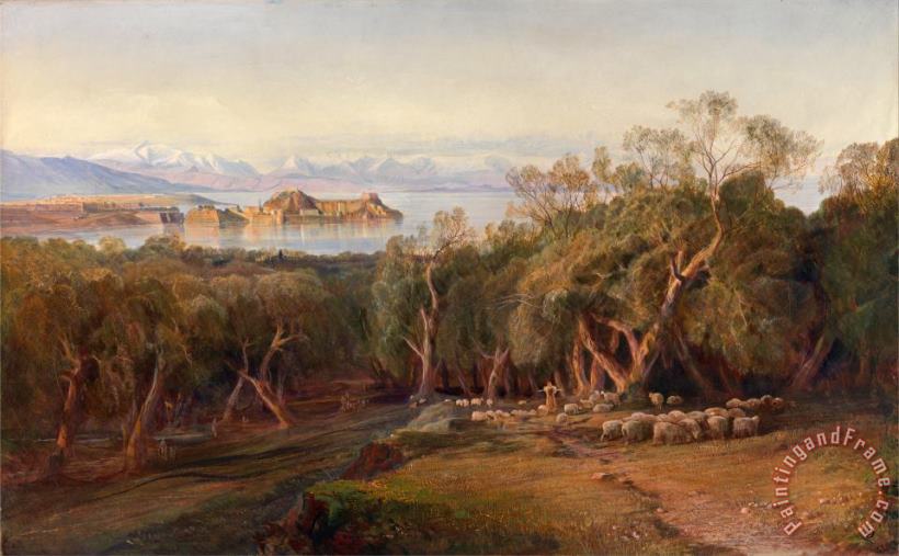 Corfu From Ascension 2 painting - Edward Lear Corfu From Ascension 2 Art Print