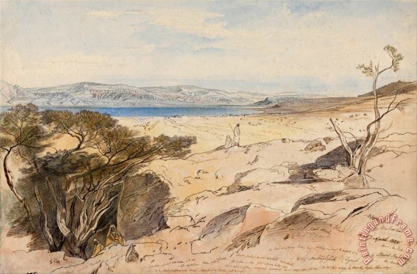 The Dead Sea, 16 And 17 April 1858 painting - Edward Lear The Dead Sea, 16 And 17 April 1858 Art Print