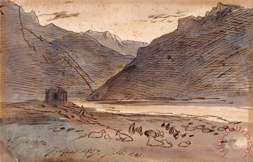 Vjose, 7 15 P.m. 17 April 1857 painting - Edward Lear Vjose, 7 15 P.m. 17 April 1857 Art Print
