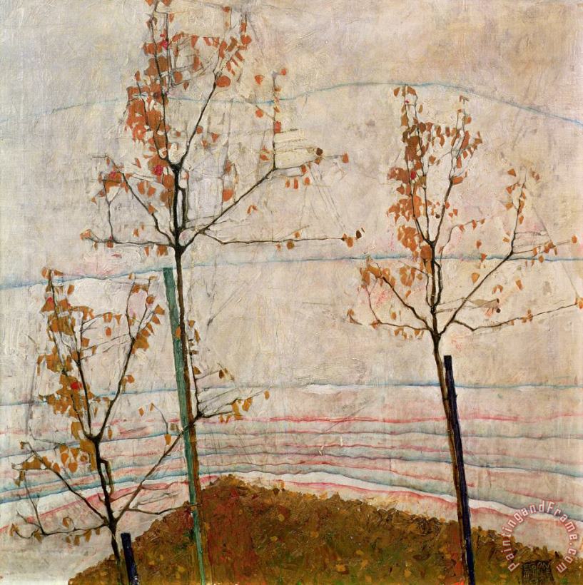 Egon Schiele Autumn Trees Art Painting