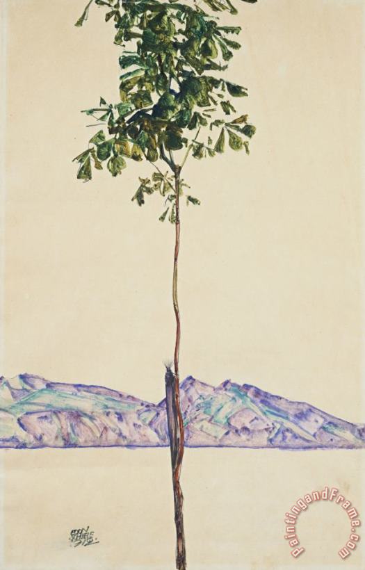 Egon Schiele Little Tree (chestnut Tree at Lake Constance) Art Print