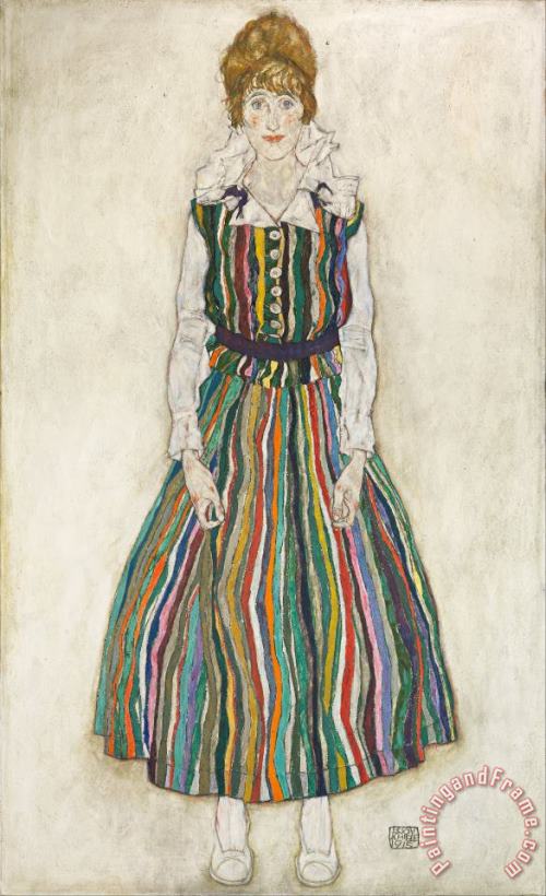 Egon Schiele Portrait of Edith (the Artist's Wife) Art Painting
