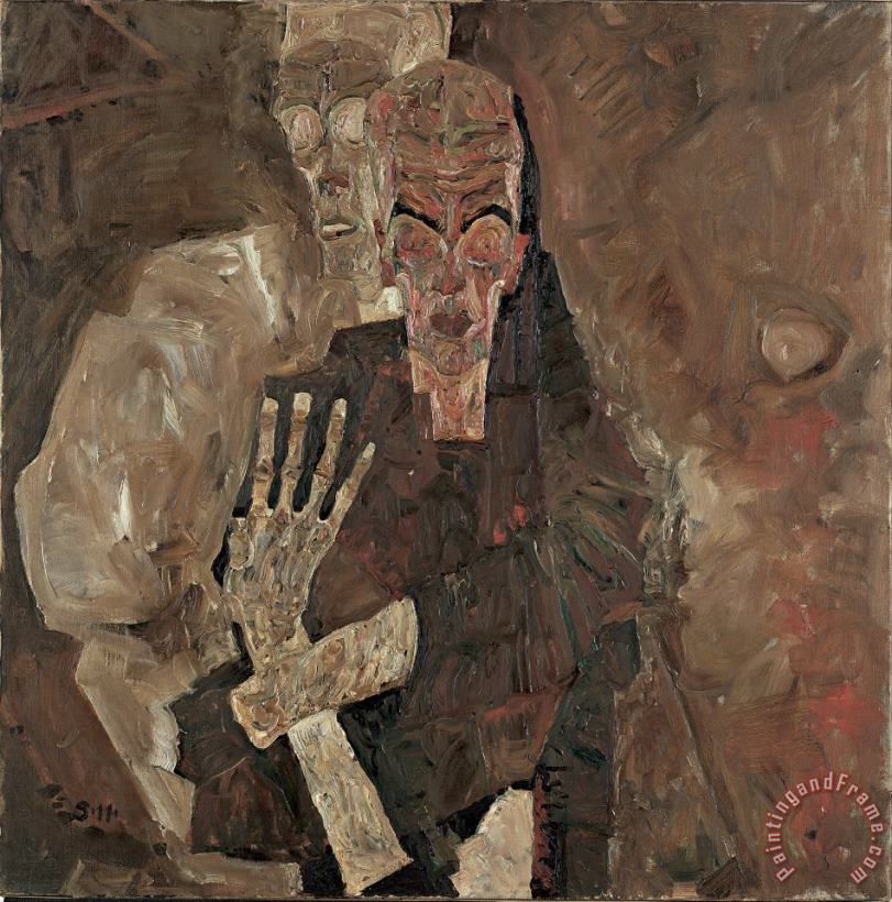 Self Seer II (death And Man) painting - Egon Schiele Self Seer II (death And Man) Art Print
