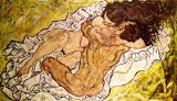 Egon Schiele - The Embrace painting