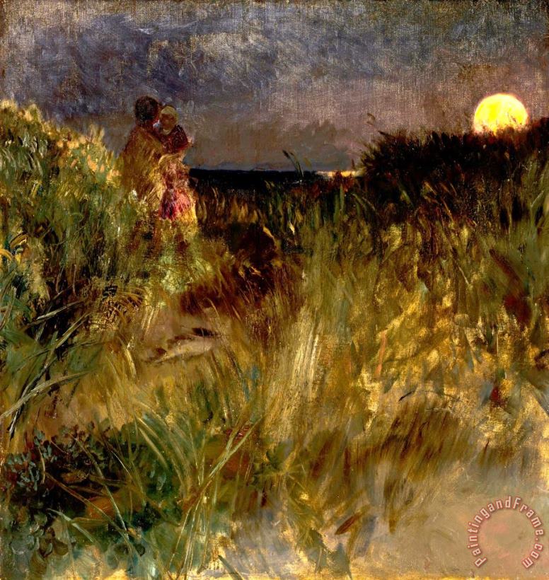 Moonrise Over The Dunes painting - Eilif Peterssen Moonrise Over The Dunes Art Print