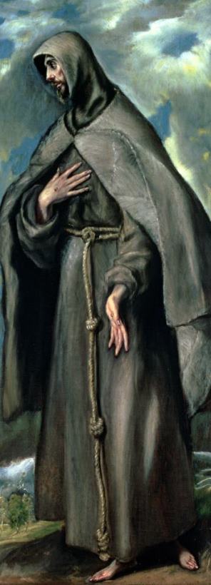 St Francis Of Assisi painting - El Greco Domenico Theotocopuli St Francis Of Assisi Art Print