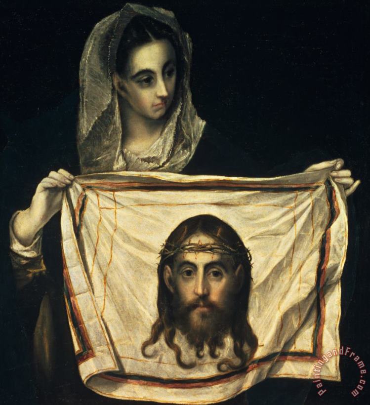 St Veronica With The Holy Shroud painting - El Greco Domenico Theotocopuli St Veronica With The Holy Shroud Art Print