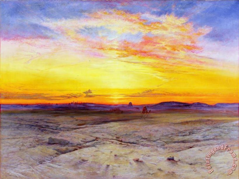 Elijah Walton The Tombs of Sultans near Cairo at Sunset Art Painting