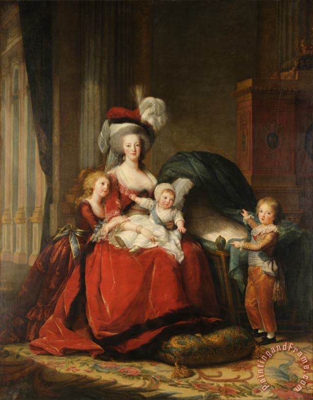 Elisabeth Louise Vigee Lebrun Marie Antoinette De Lorraine Habsbourg, Queen of France, And Her Children Art Painting