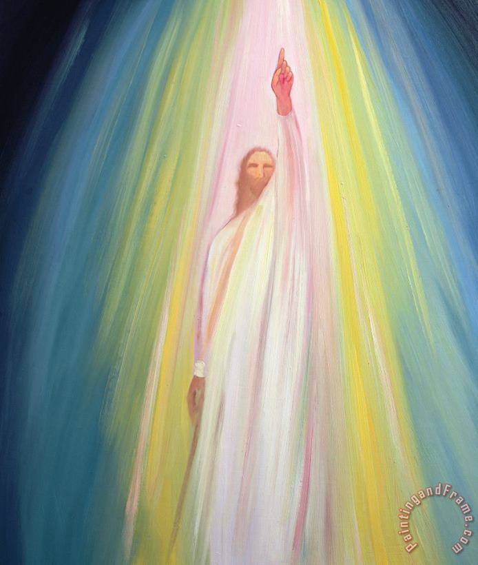 Elizabeth Wang Jesus Christ points us to God the Father Art Painting