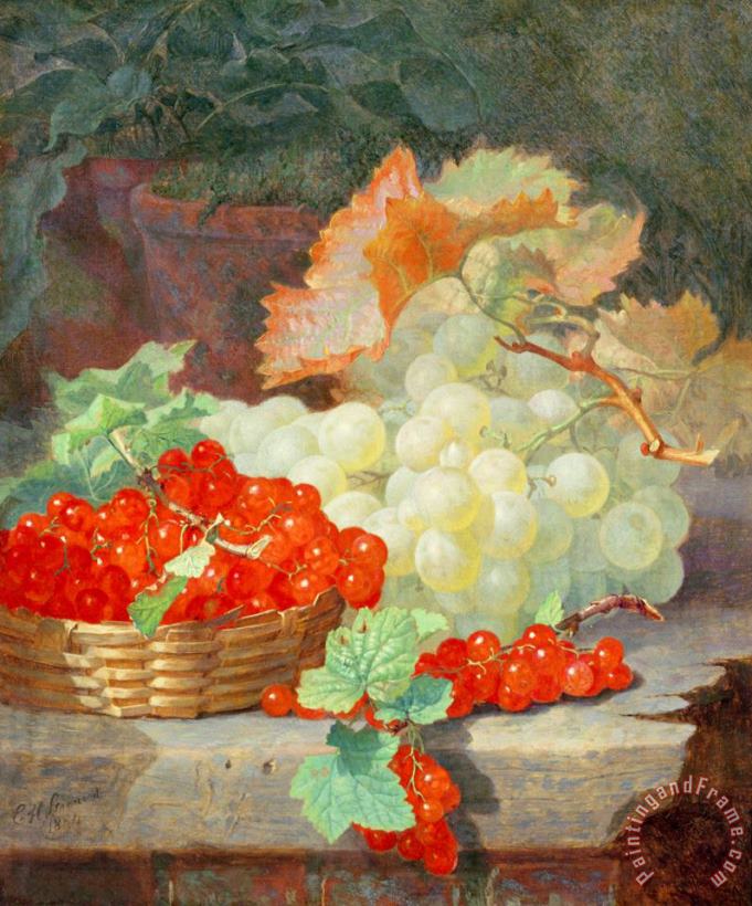 Eloise Harriet Stannard Redcurrants And Grapes 1864 Art Painting