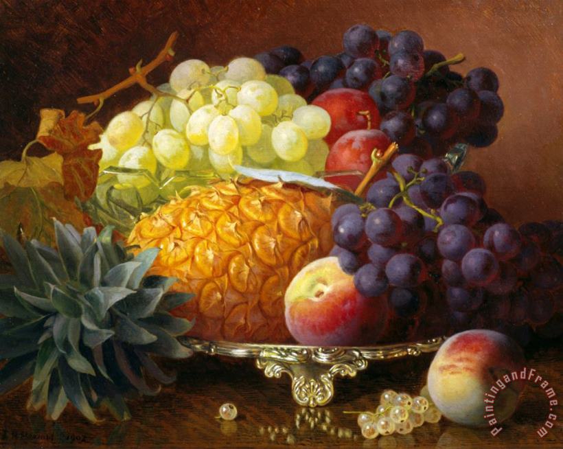 Eloise Harriet Stannard Still Life of Grapes And Pineapples Art Print