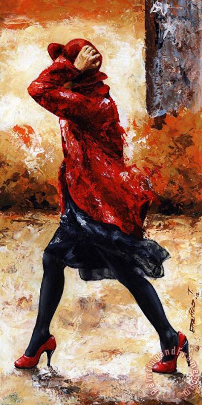 Lady in Red 28 painting - Emerico Toth Lady in Red 28 Art Print