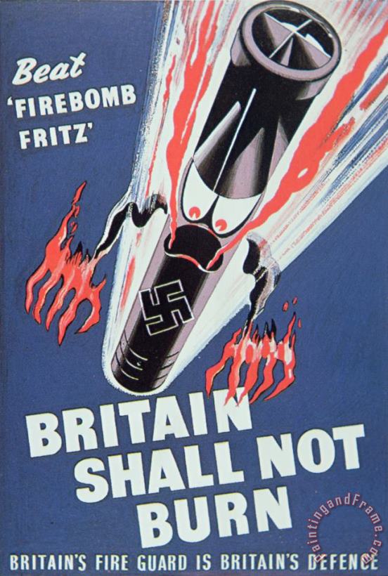 Britain Shall not Burn painting - English School Britain Shall not Burn Art Print