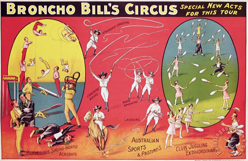 Bronco Bills Circus painting - English School Bronco Bills Circus Art Print
