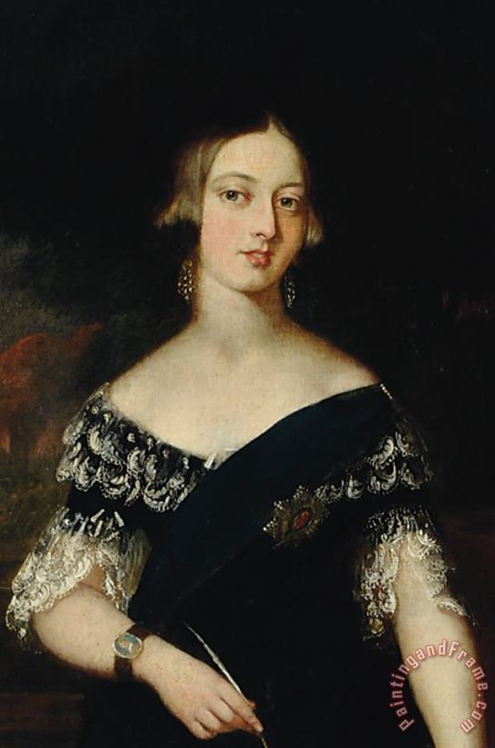 English School Portrait Of The Young Queen Victoria Art Painting