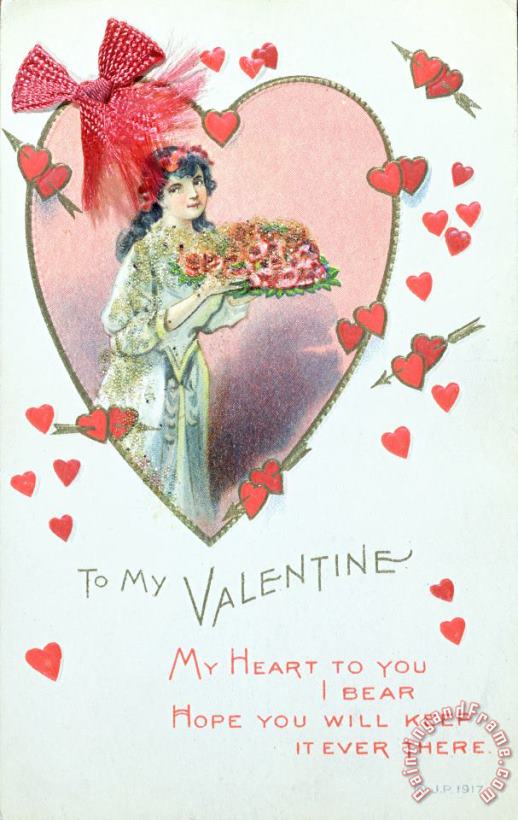 English School Valentine Card Art Print