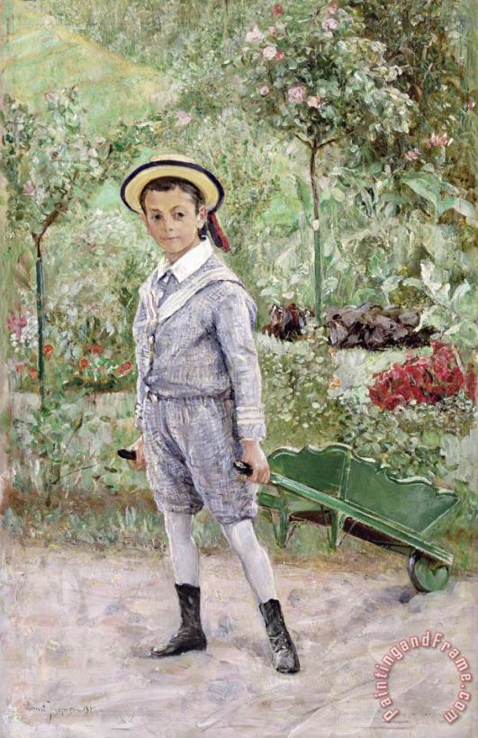 Boy With A Wheelbarrow painting - Ernst Josephson Boy With A Wheelbarrow Art Print