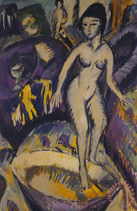 Ernst Ludwig Kirchner Female Nude With Hot Tub Art Painting