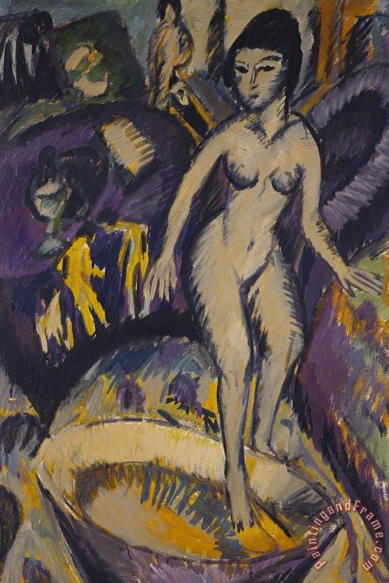 Ernst Ludwig Kirchner Female Nude With Hot Tub Art Print