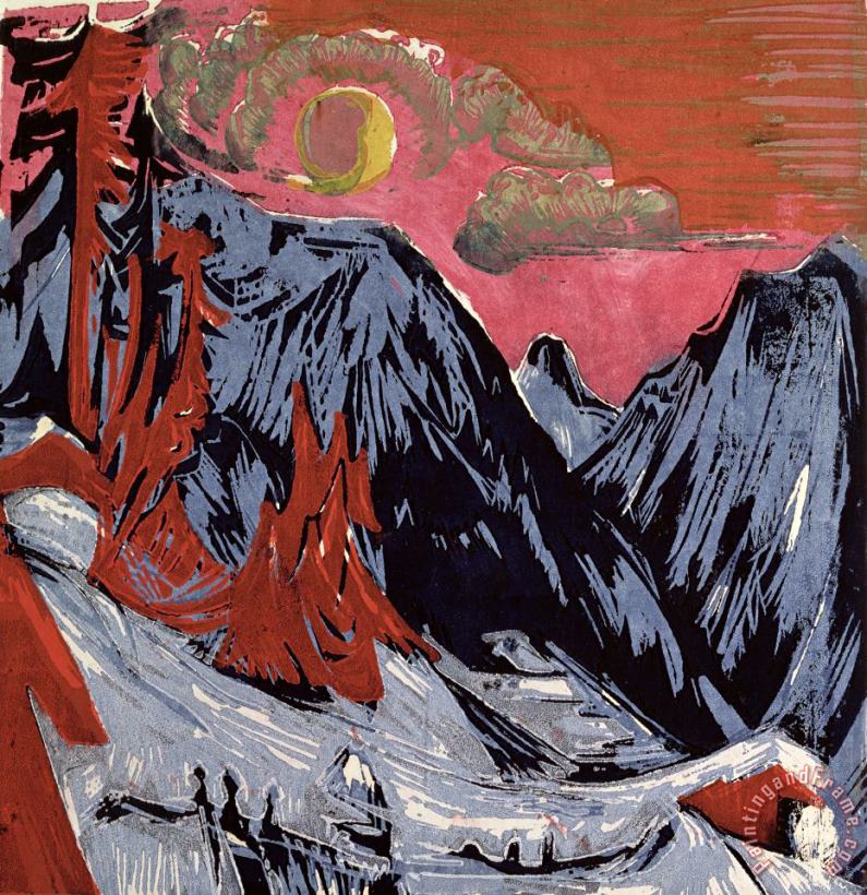 Mountains in Winter painting - Ernst Ludwig Kirchner Mountains in Winter Art Print