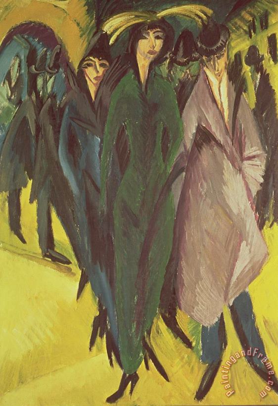 Women On The Street painting - Ernst Ludwig Kirchner Women On The Street Art Print