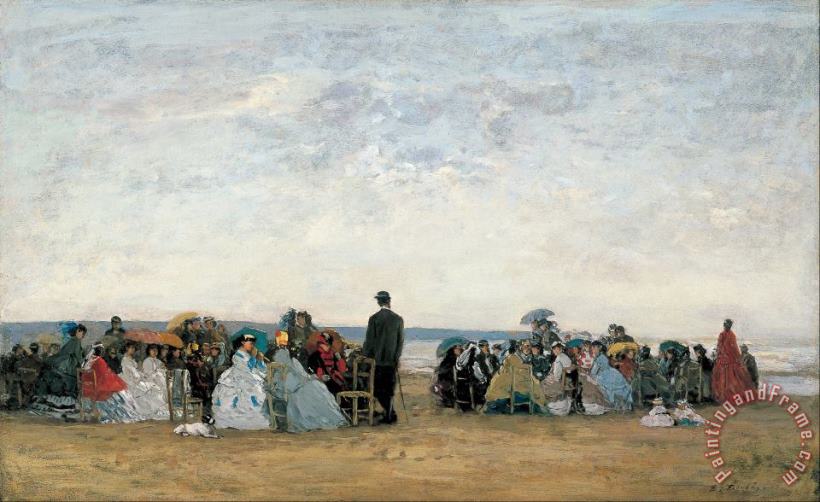 The Beach Near Trouville painting - Eugene Boudin The Beach Near Trouville Art Print