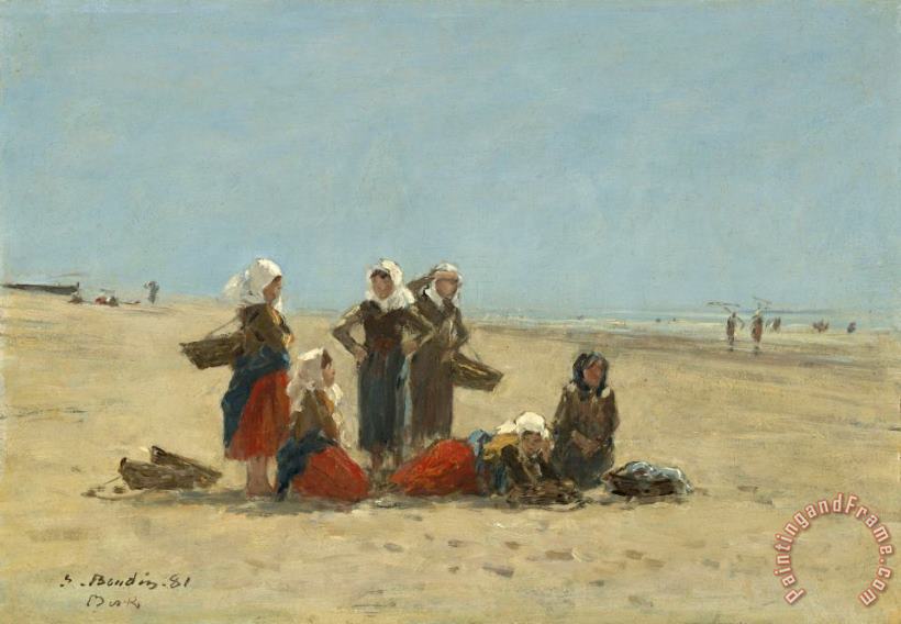 Eugene Boudin Women on The Beach at Berck Art Painting
