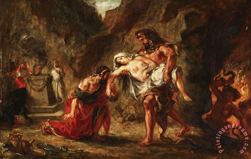 Hercules And Alcestis painting - Eugene Delacroix Hercules And Alcestis Art Print