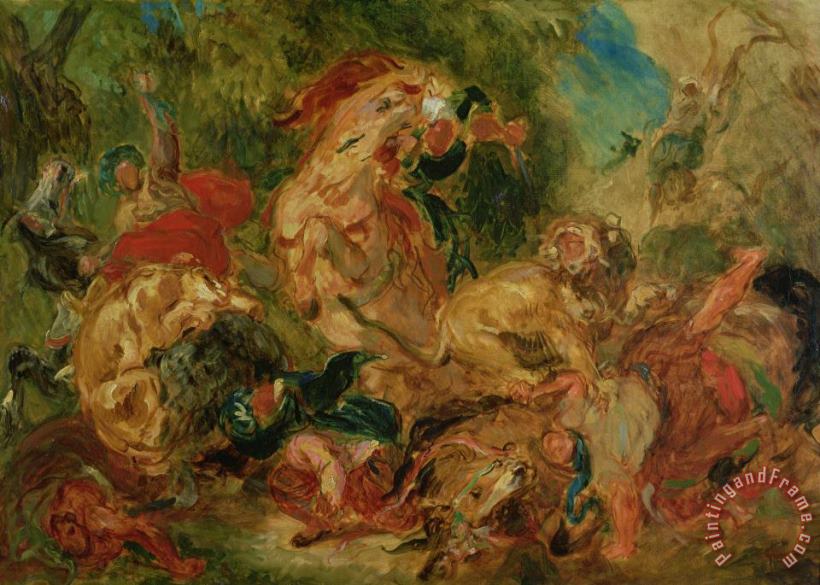 Study for The Lion Hunt painting - Eugene Delacroix Study for The Lion Hunt Art Print