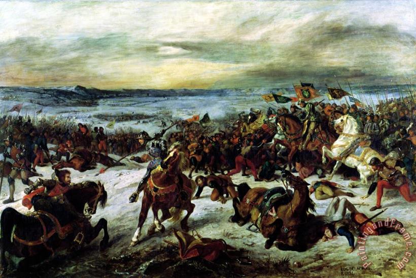 Eugene Delacroix The Death of Charles The Bold (1433 77) at The Battle of Nancy, 5th January 1477 Art Painting