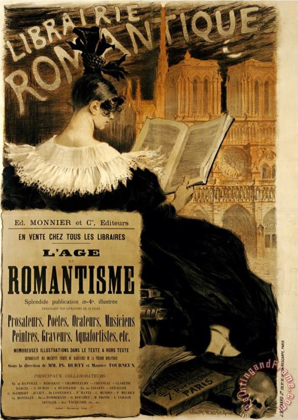 Eugene Grasset Librairie Romantique 1887 Art Print