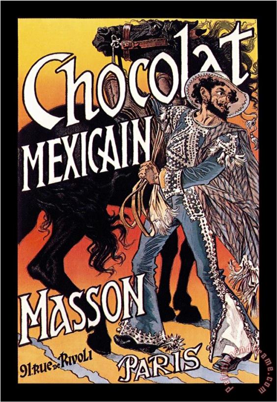 Masson Chocolat Mexicain painting - Eugene Grasset Masson Chocolat Mexicain Art Print