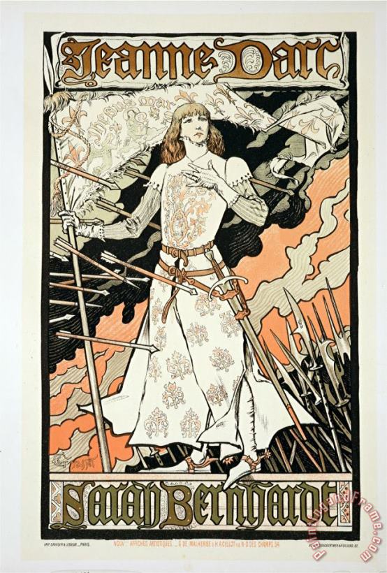 Eugene Grasset Reproduction of a Poster Advertising Joan of Arc Art Print