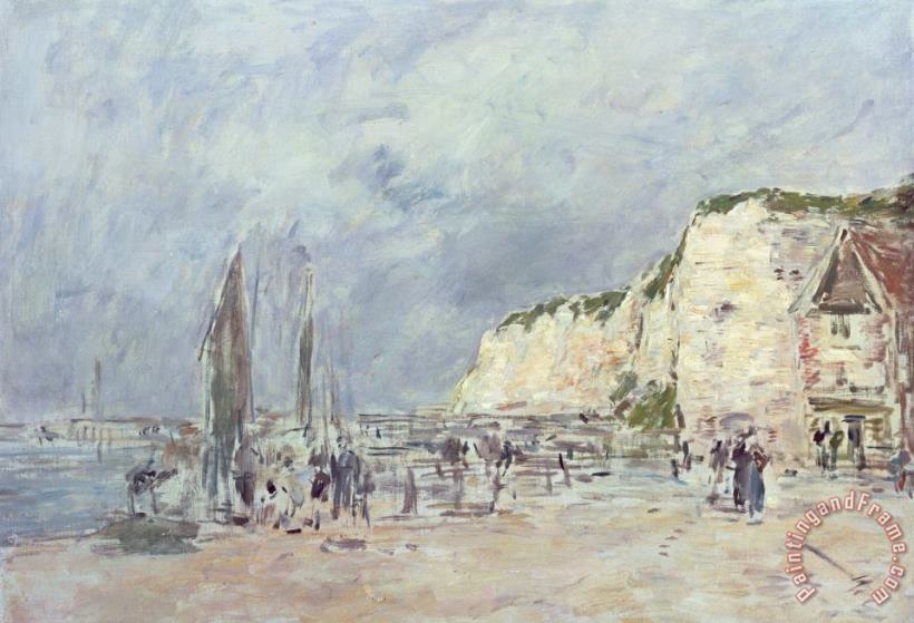 The Cliffs at Dieppe and the Petit Paris painting - Eugene Louis Boudin The Cliffs at Dieppe and the Petit Paris Art Print