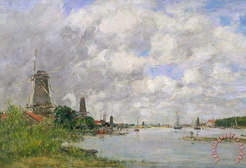 Eugene Louis Boudin The River Meuse At Dordrecht Art Print