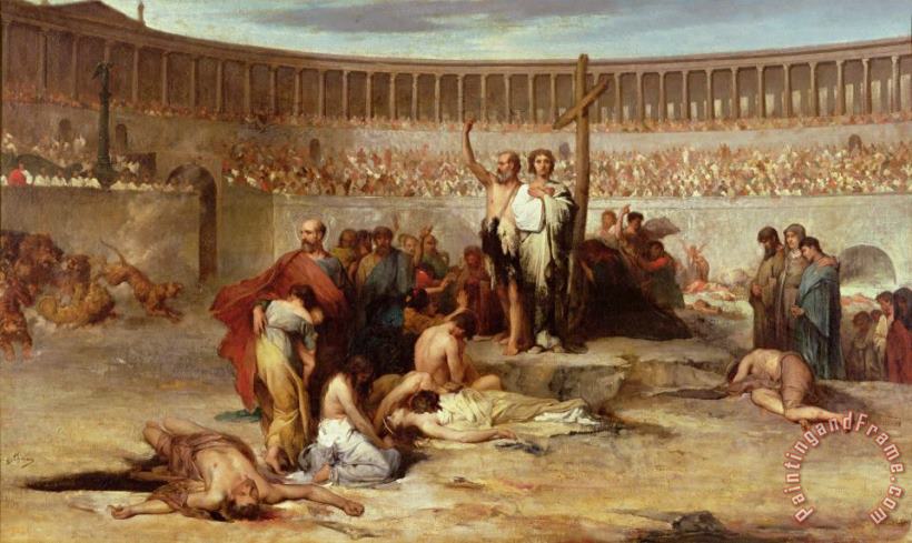 Triumph of Faith Christian Martyrs in the Time of Nero painting - Eugene Romain Thirion Triumph of Faith Christian Martyrs in the Time of Nero Art Print